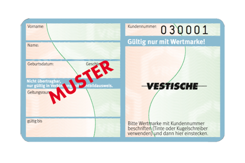 Muster einer Trägerkarte der Vestischen.