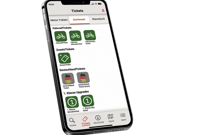 Ticketsortiment in der Vestische App