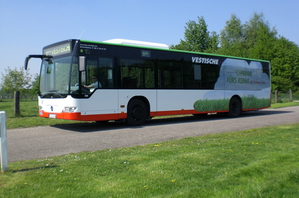 Vestische Bus mit Schriftzug "Prima fürs Klima"