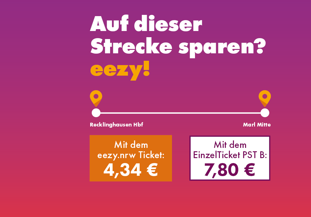 eezy.nrw Preisbeispiel Recklinghausen Hbf bis Marl Mitte